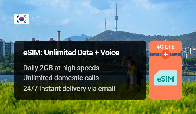 Korea eSIM: Unlimited Data & Voice eSIM (15~180 days) - main view