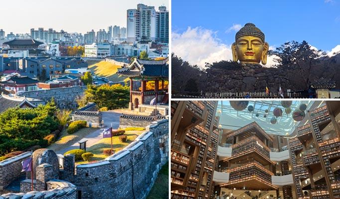 Suwon Hwaseong Fortress + Waujeongsa Temple + Starfield Library + Hanbok & Gimbap Experience 1 Day Tour - from Seoul - main view