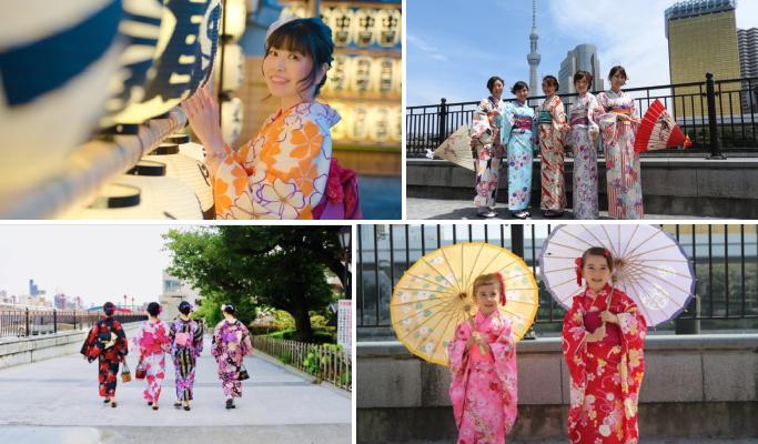 Tokyo Asakusa Hanaka Kimono Rental + Hair Set - main view