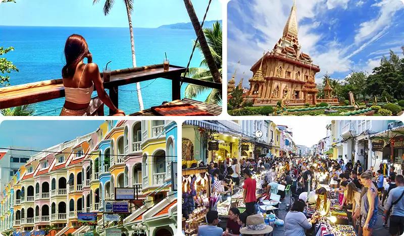 Phuket 1 Day City Highlights Tour: Cafe + Karon Viewpoint + Yanui Beach + Wat Chalong + Phuket Old Town + Night Market (+ Hotel Transfer) - main view