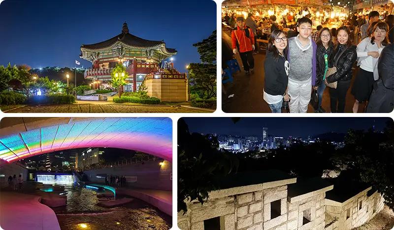 Private Seoul Night Tour with Korean BBQ Dinner: Bugak Palgakjeong Pavilion/Namsan Park + Gwangjang Market + Cheonggyecheon Stream + Naksan Park - main view