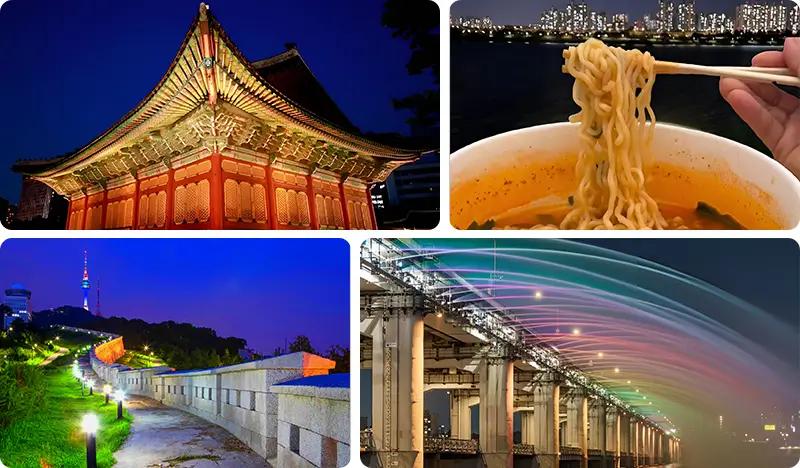 Seoul Night Tour: Deoksugung Palace + Namsan Park + Banpodaegyo Bridge Light Show/Cheonggyecheon Stream (+ Hangang Ramyun Dinner) - main view